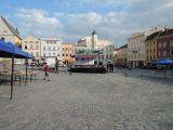 Prezentačná tribúna na námestí v Olomouci.